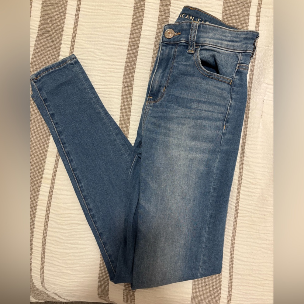 American Eagle Outfitters Women's Light Blue Skinny Jeans